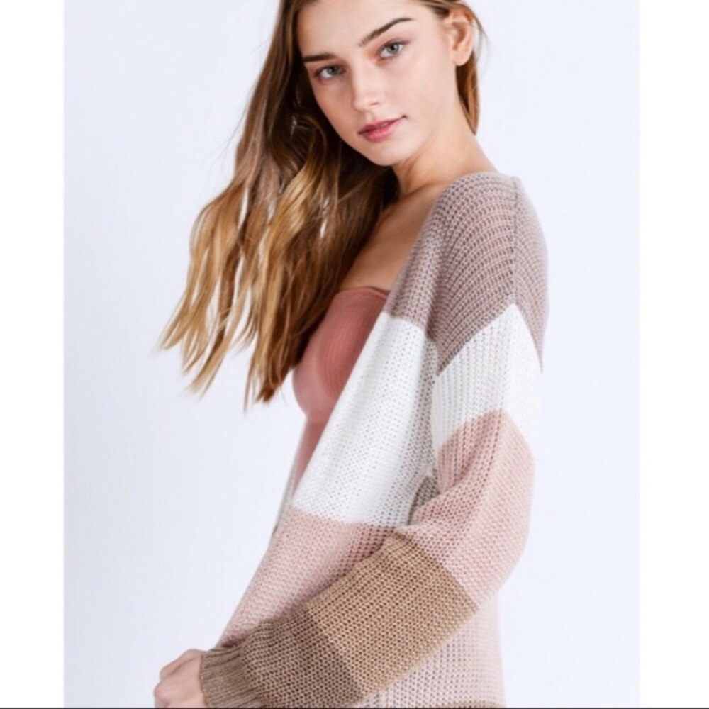 ❗️LAST❗️Colorblock Cardigan with Pockets - Picture 4 of 7